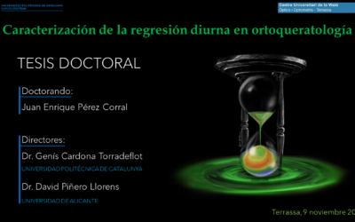 Defensa de la Tesis Doctoral de Joan Pérez «Caracterización de la regresión diurna en ortoqueratología»
